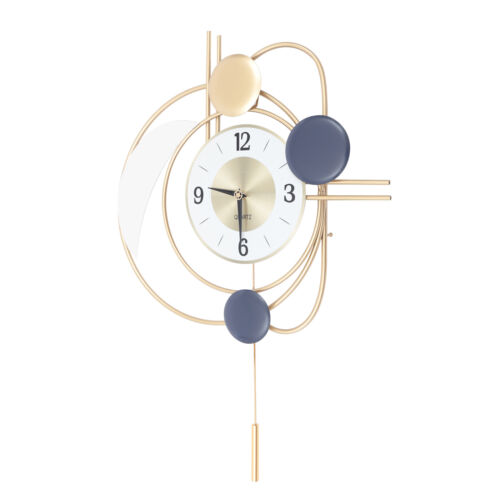 Modern Hanging Wall Clock Golden Swing Wall Clock Pendulum Clock Living Room New - Picture 3 of 15