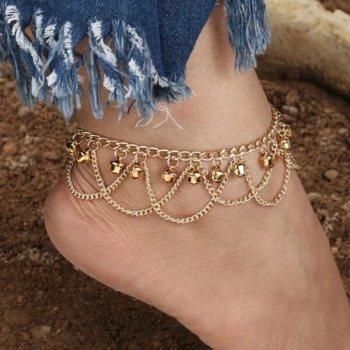 Pulsera tobillera bohemia borla dorada joyería de moda para mujer 1-266 - Imagen 2 de 7