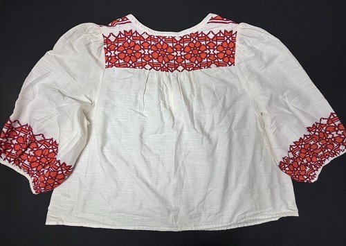 Knox Rose 2XL Aztec Blouse Top Floral V Neck Balloon Sleeve Boho Hippie NWOT - Bild 2 von 9