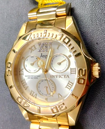 Invicta Women's Watch 21697 Angel Yellow Gold Tone Stainless Steel Quartz 38mm - 第 3/4 張圖片