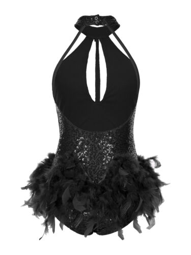 Womens Leotard Backless Dress Unitard Dance Ballroom Outfit Camisole One Piece - Picture 18 of 54