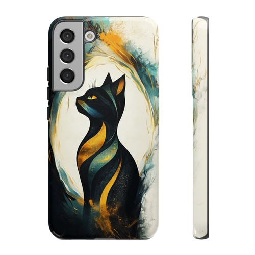 Cat Abstract Yellow Black Phone Case for iPhone, Samsung Galaxy, Pixel - 第 199/240 張圖片