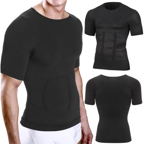 Mens Compression Shirt to Hide Gynecomastia Moobs Tops Slimming Body Shaper Vest - Picture 15 of 28