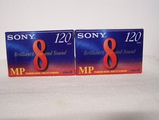 Sony 8mm 120 minutes Video 8 MP Video Cassette Set of 2 - New Sealed