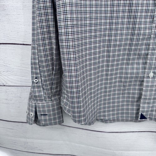 Camisa UNTUCKIT Calce Ajustado Sin Arrugas a Cuadros Abotonada X-Grande Informal Preppy - Imagen 5 de 9