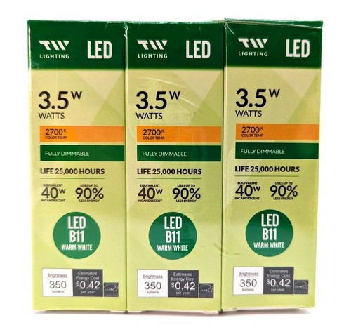 24 Pack LED E12 Candelabra Base Dimmable Bulbs, Clear Torpedo B11 Warm White - Bild 3 von 9