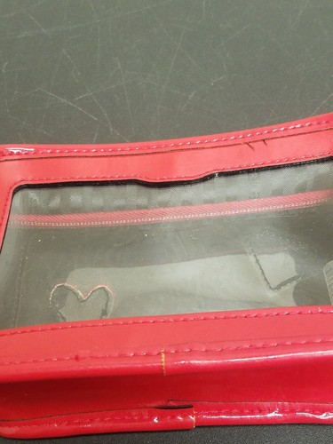 VICTORIA'S SECRET RED CLEAR VS PATCH MAKEUP COSMETIC CASE BEAUTY BAG SQUARE CUBE - Picture 5 of 7