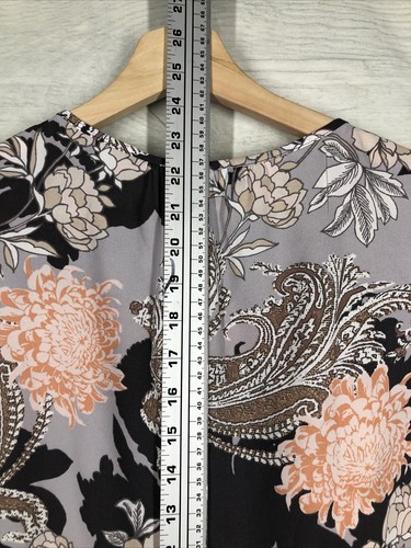 Nine West S NWT Morning Calm Floral Print Top Gray Blouse Sleeveless 🧡 - Picture 8 of 9