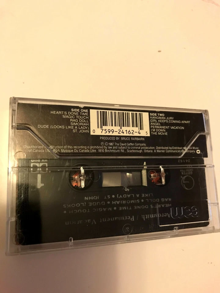 Aerosmith - Permanent Vacation 1987 Audio Cassette Tape - Image 2 of 4