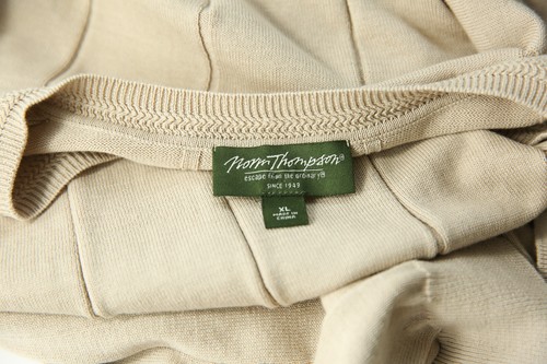 Chaleco Suéter Norm Thompson Para Hombres Bronceado Cuello en V 100% Algodón Talla XL USADO EN EXCELENTE ESTADO - Imagen 6 de 9