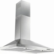 24 inch Kitchen Range Hood 450 CFM Wall Mounted Cook Fan LED 3-Speed w/LED New