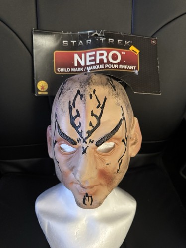 Nero Vinyl Mask Star Trek Movie Halloween Child Costume Accessory New Old Stock - Picture 1 of 4
