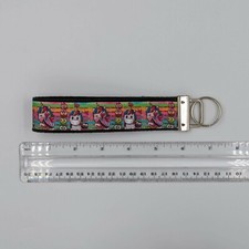 Rainbow Stripe Unicorn owl kawaii Webbing Keychain Key Fob 6 inch handmade