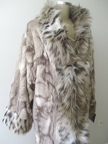 ADRIENNE LANDAU MULTI-COLOR ANIMAL PRINT LONG SLEEVE FAUX FUR COAT SIZE XS - NWT - Picture 12 of 15