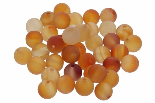 10 uds. (0,57 € */ 1 ud.) cornalina mate 8S192 - bola de piedras preciosas de 8 mm 10 piezas - Imagen 1 de 2