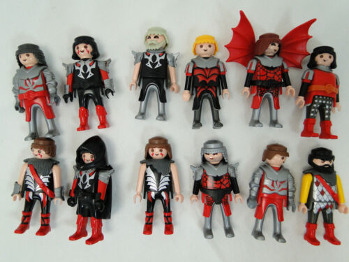 12x Playmobil Figur Ritter Drachenritter rot Schwarz