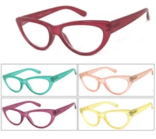 1 or 3 Pair Cat Eye Translucent Colorful Frame Full Lens Reading Glasses Readers