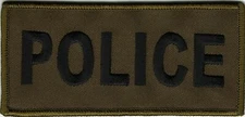2"x4.5" Olive Green Black Police Cops Patch Fits For VELCRO® BRAND Loop Fastener