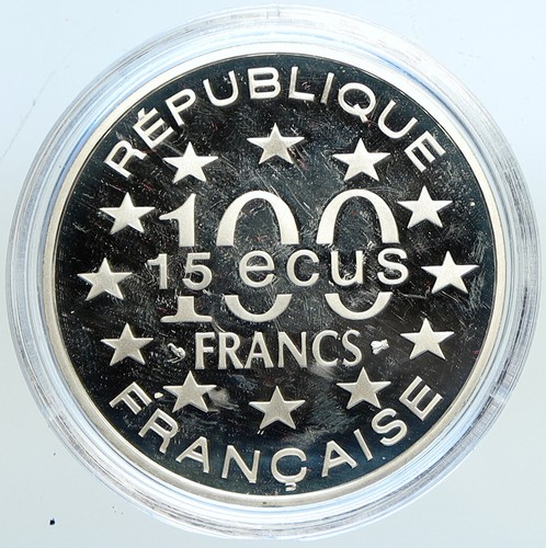 1994 FRANCE Venice ST MARK BASILICA Proof Silver 100 Franc 15 Ecu Coin i113314 - Picture 2 of 3