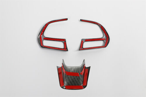 3×Carbon Fiber ABS Steering Wheel Cover for Jeep Renegade 2015+ /Compass 2017-20 - Foto 11 di 11