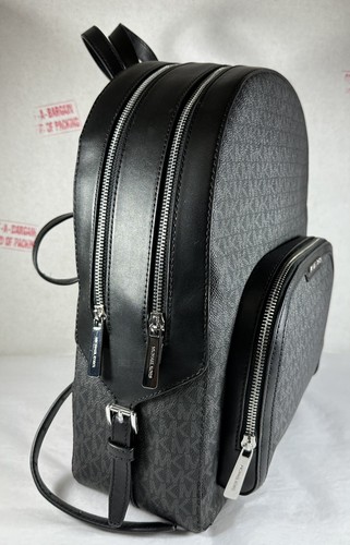 MICHAEL KORS JAYCEE LARGE ZIP POCKET MK SIGNATURE BLACK BACKPACK, SCHOOL BAG - Picture 5 of 10