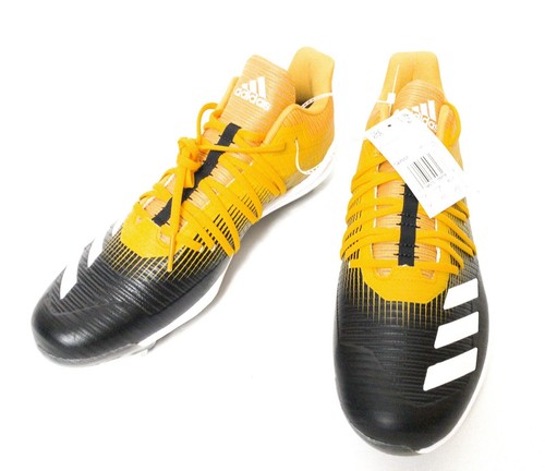 Adidas neu Herren Afterburner schwarz & gold & weiß Größe 11,5 Stollen - Bild 4 von 12