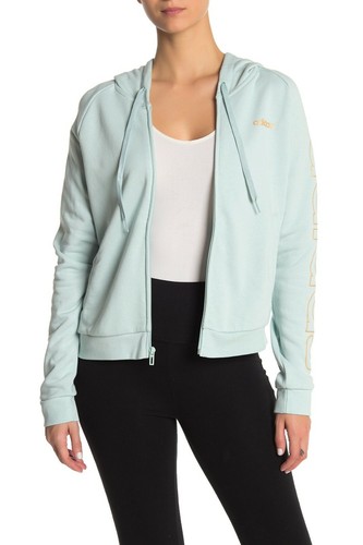 Adidas ESSENTIAL HOODY Track Sweat shirt Hooded Jacket AEROREADY Top Women sz XL - Picture 10 of 10