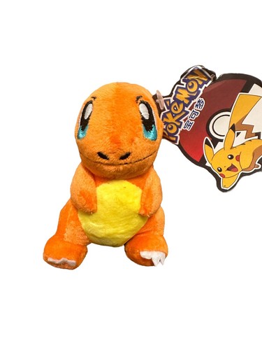 Pokemon TOMY Charmander Bag Clip Keychain Soft Plush Stuffed Animal NEW