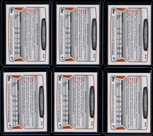 2013 Bowman Draft #TP-10 Carlos Correa Prospect RC 6 Card Lot Houston Astros - Picture 2 of 2