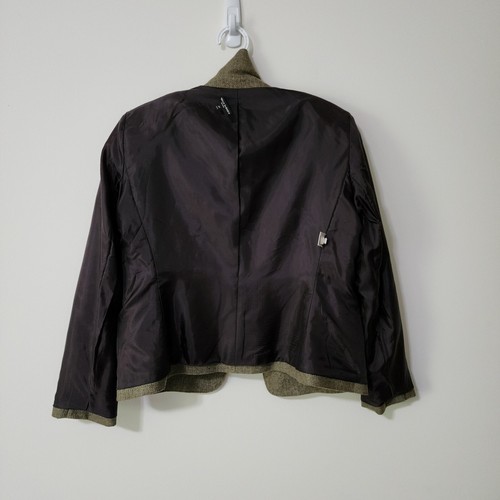 Isabella DeMarco Womens Wool Herringbone Blazer Jacket Olive Green Size 12P - Picture 4 of 9