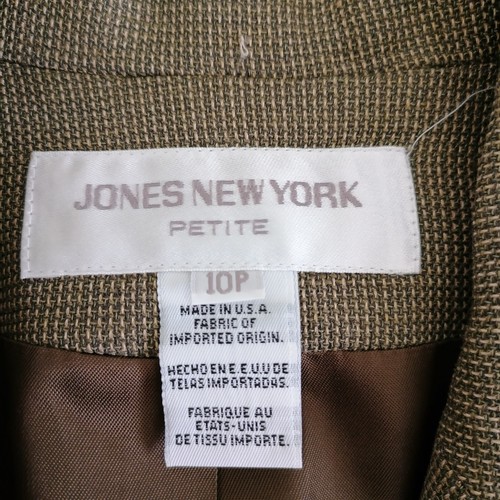 Vintage Jones New York Womens Olive Single Breasted Blazer Petites Size 10P - Picture 5 of 6