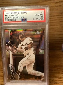 2020 Topps Chrome Sepia Refractor #1 Mike Trout PSA 10