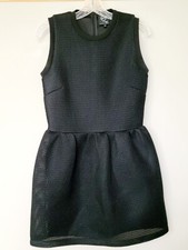 Alexander McQueen Womens Dress Black Sleeveless Volume Mesh Net Scuba Size Med 