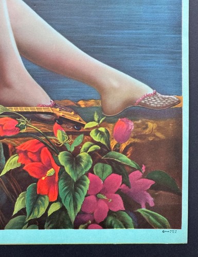 Rare 1920s Gene Pressler Art Deco Pin-Up Print, Polynesian, Original Vintage - Picture 6 of 7