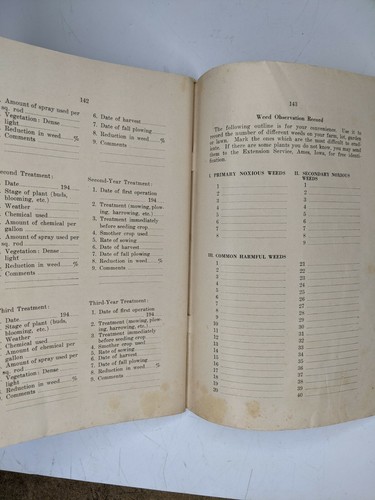 Libro de boletines agrícolas Noxious Weeds of Iowa Ames State College 1944 2M - Imagen 8 de 9