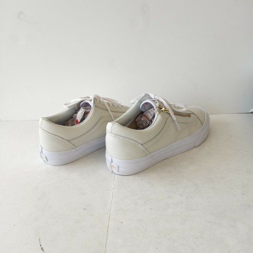 Vans Off The Wall Off White Leather Lace-Up Side-Zip Unisex Sneakers 8.5/10 - Picture 7 of 11