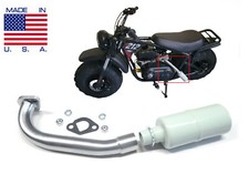 Exhaust With Muffler for: Mega Moto 212cc, Monster Moto 212cc, RB200, RT200