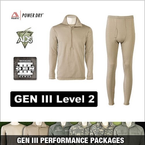 USGI Cold Weather Undershirt Mid Weight LVL 2 ECWCS GEN III XS/Short Tan "NEW" - Picture 4 of 8