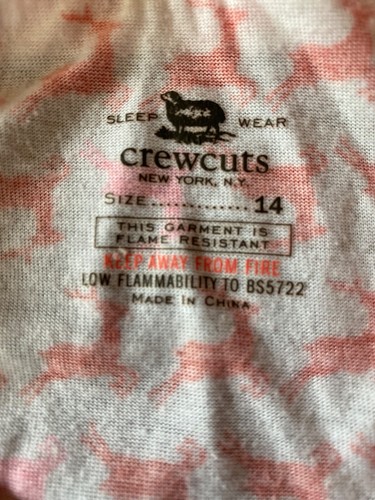Crew Cuts Kids Holiday Red Reindeer Night Gown Size 14 - Picture 3 of 7