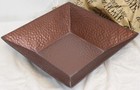 Southern Living Alexandria Container Hammered Brass Metal Square 4 Side #40419