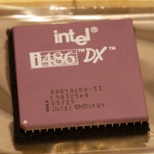 Vintage Intel 486 DX 33 MHz A80486DX-33 SX729 CPU Tested Working