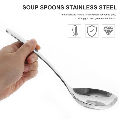 Stainless Steel Spoon Large Serving Slotted Spoons Soup Ladle Banquet - Picture 9 of 12