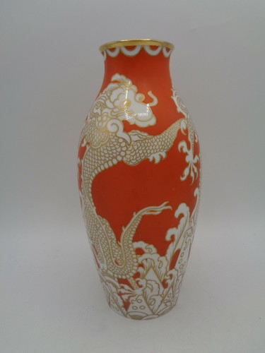 Art Deco Vase Rosenthal Serie Rot um 1930, Entwurf von Hans Schiffner, H 23,5cm! - Bild 3 von 8
