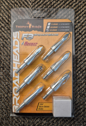 Trophy Ridge FB Broadheads 125 Grain Rocket Aeroheads (6) PACK New Old Stock