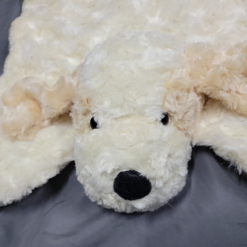 A Cute & Cuddly Doggie Baby Play Mat Security Blanket Cream Satin Puppy Dog NEW - Picture 3 of 12