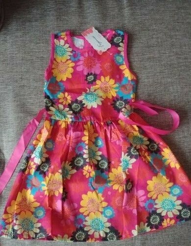 Girls thin red flowered summer dress - Picture 8 of 8