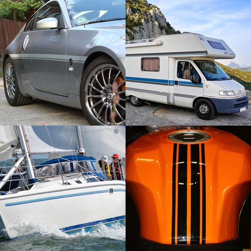 Decorative Strip 4mm 10 Metres Blue Gloss Gloss Car Boat Motorcycle Motorhome - Picture 4 of 5