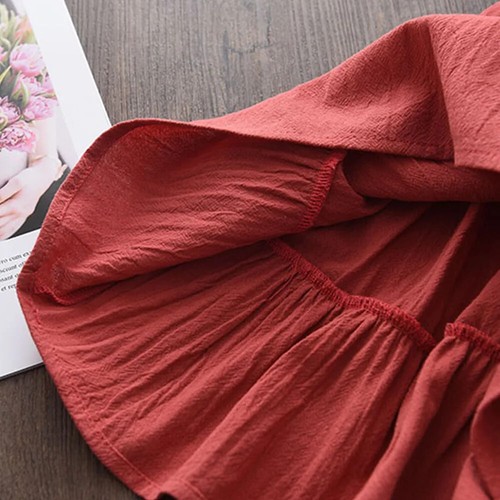 Lässiges Baby Mädchen ärmellos Rüschen Prinzessin Kleid süß einfarbig Kinderkleidung - Bild 4 von 27