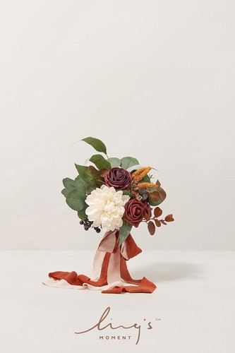 Stylish 7-Inch Bridesmaid Bouquet with Silk Flowers - Perfect for Any Occasion - Picture 4 of 10