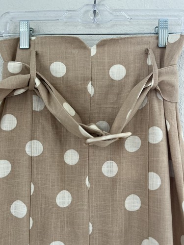 Zara Polka Dot Belted Linen Blend Zipper Size Small NEW - Picture 3 of 11